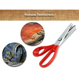 Pinking Shears Fabric Scissors Zigzag Scissors – Dressmaking Scissors Craft Scissors Rustproof 20 cm Ideal for Textiles and Paper (Plastic Handle Chrome-Plated)