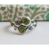Peridot and Blue Topaz Gemstone Cocktail Sterling Silver Ring US