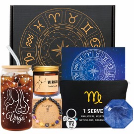 Virgo Birthday Gifts for Women - Zodiac Gifts Set for Mom - Astrological Birthday Basket for Woman Friend - Constellation Self Care Package for Aunt, Wife, Coworker, Boss Lady