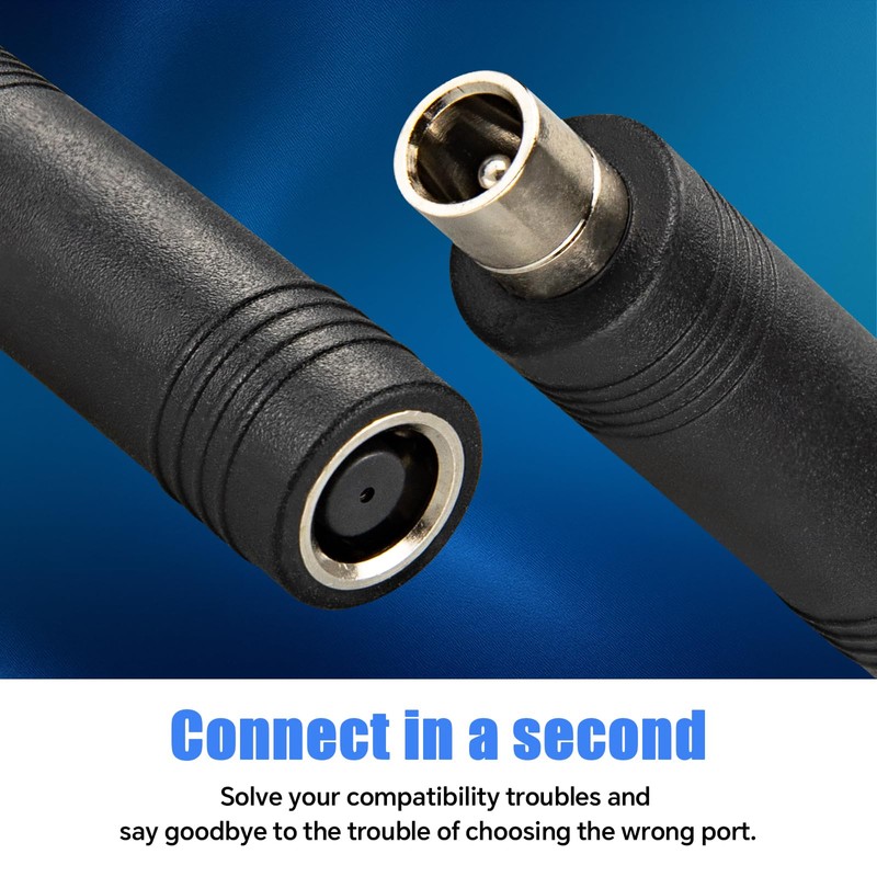 Boobrie 2-Pack Black DC7909 Female to DC8020 Male Adapter Connector