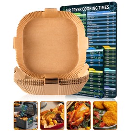 Forro de papel desechable para freidora de aire, papel de pergamino cuadrado de 6.3 pulgadas, a prueba de aceite, resistente al agua, papel de filtro para hornear freidoras de aire, horno de microondas, sartén