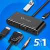 Vorago ADP-350 Adaptador Tipo C 5 en 1, HDMI, VGA,