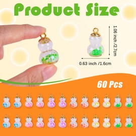COGCHARGER 60 Pcs Luminous Glass Ball Charms Glow in the Dark Gourd Charms Pendants for Bracelets Necklace Earrings Jewelry Making DIY Ornament Accessories