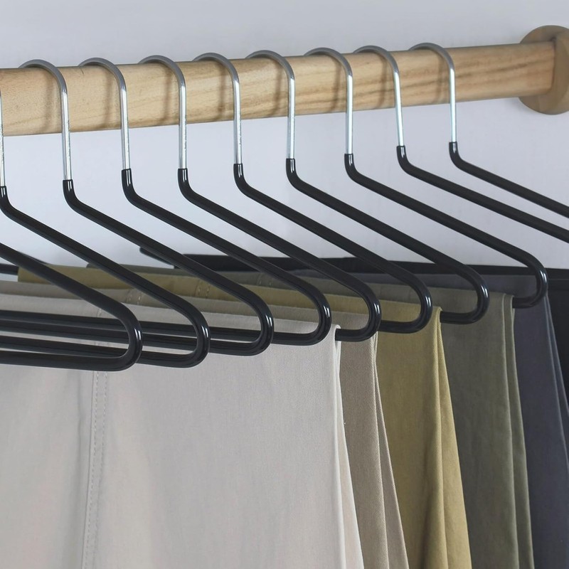 30 Pack Open Ended Pants Hangers, Non-Slip Metal Trouser Hangers