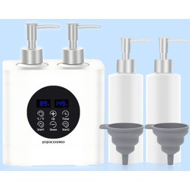 JOJOCOSMO Massage Oil Warmer, Massage Oil Heater with Two Oil Bottle dispensers, Body Liquid Warmer from 30 to 65 °C, Lotion Bottle Warmer Shampoo Heater for Salon (Double White)