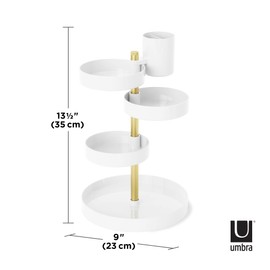 Umbra Pirouette Cosmetic Organizer, White/Brass