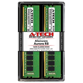 A-Tech 16GB (2x8GB) RAM for Alienware Aurora R8 | DDR4 2666MHz DIMM PC4-21300 288-Pin CL19 1.2V Non-ECC Unbuffered Memory Upgrade Kit