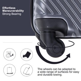 Travelhouse Hardshell Luggage Set,3 Piece Hardside Suitcases Set with Spinner Wheel,Lightweight Carry-on luggage