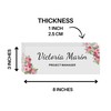 Customized Clear Acrylic Thick 8x3" Desk Name Plate Block -