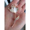 Eillwin White Rose Lovely Flower Crystal Brooch Pin for Women