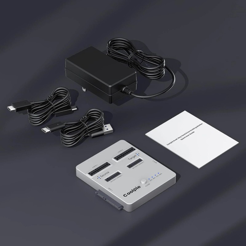 Coolpie 3-in-1 SSD Cloner for NVME/SATA、mSATA、SATA 2.5''SSD/HDD 3.5'' HDD Duplicator