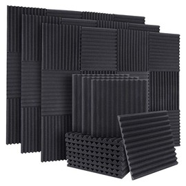 12/24/48/72/96PCS 12"X12"X1" Acoustic Foam Panel Wedge Studio Soundproofing Wall Tiles , For Reading Room Meeting Room Study Library Club Cinema Music:_24PCS