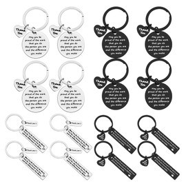 Ximalun 16 Pcs Thank You Gifts Appreciation Keyring Make a Difference Keyring Appreciation Gifts for Employee Staff Colleague Thank You Gifts for Nurse Teacher Coach Social Worker Bus Driver