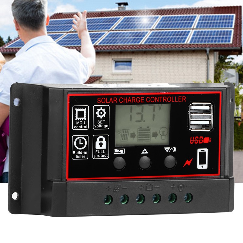 12V 24V Solar Photovoltaic Meter Intelligent Digital Display Controller USB