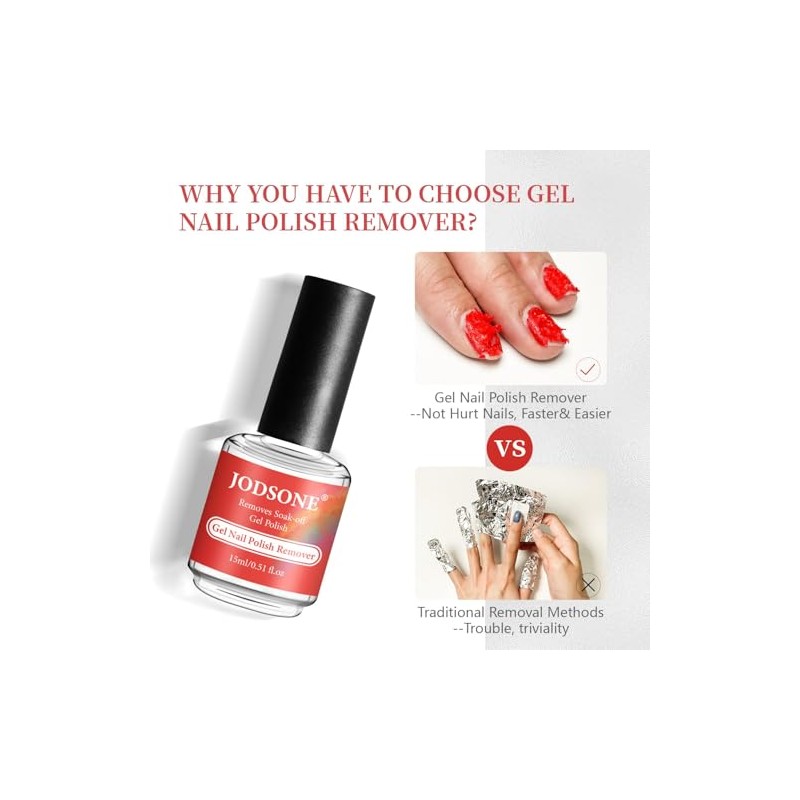 JODSONE 15ML Gel-Nagellack-Entferner Keine Notwendigkeit Einweichen oder Wickeln Gel-Entferner f√ºr