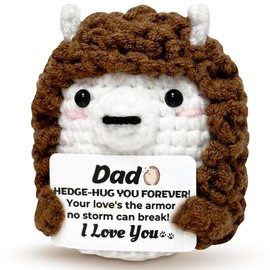 Mini Hedgehog Fathers Day Dad Gifts from Daughter Son Wife, Birthday Gifts for Dads Fathers Men Present, I Love You Dad Gift for Daddy Bonus Step Father, Emotional Support Positive Crochet Hedgehog