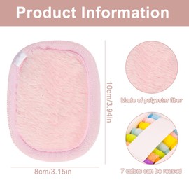 Momowin Pack of 7 Cotton Pads, Reusable Makeup Remover Pads, Washable Washcloths with Support Strip, for Daily Removal of Makeup and Face Wash