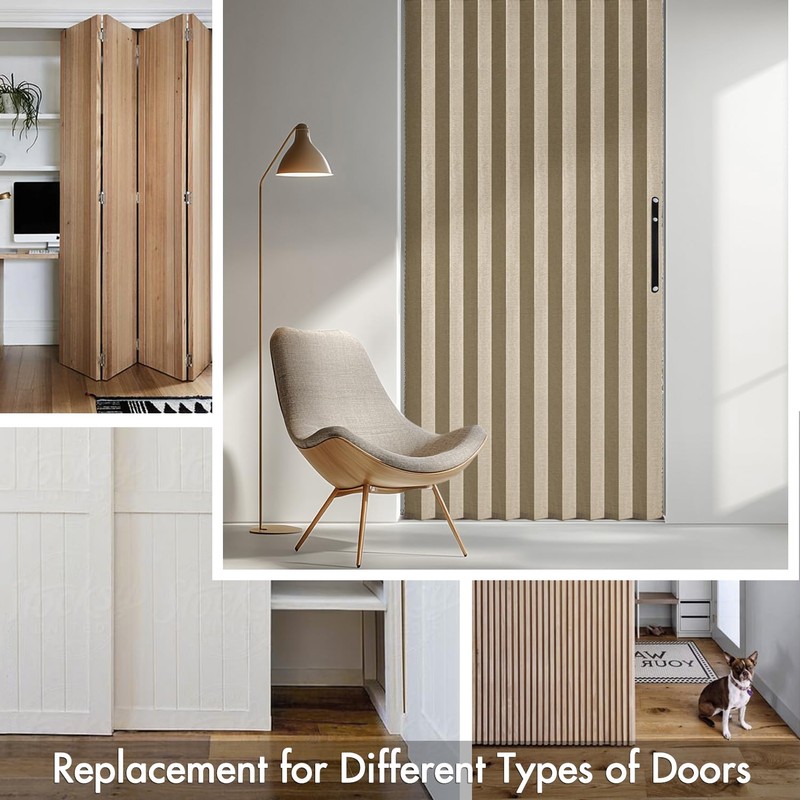 MIULEE Accordion Style Magnetic Folding Door Curtains for Doorways/Closet, Room