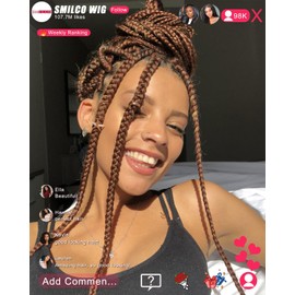 20 Inch Goddess Box Twist Crochet Hair for Black Women - Pre-Looped, Curly Ends, Lightweight, Hot-Water-Set -Boho Hippie Protective Style 3-Strands Afro Braids, 6 packs /120 Braids, Ombre Brown