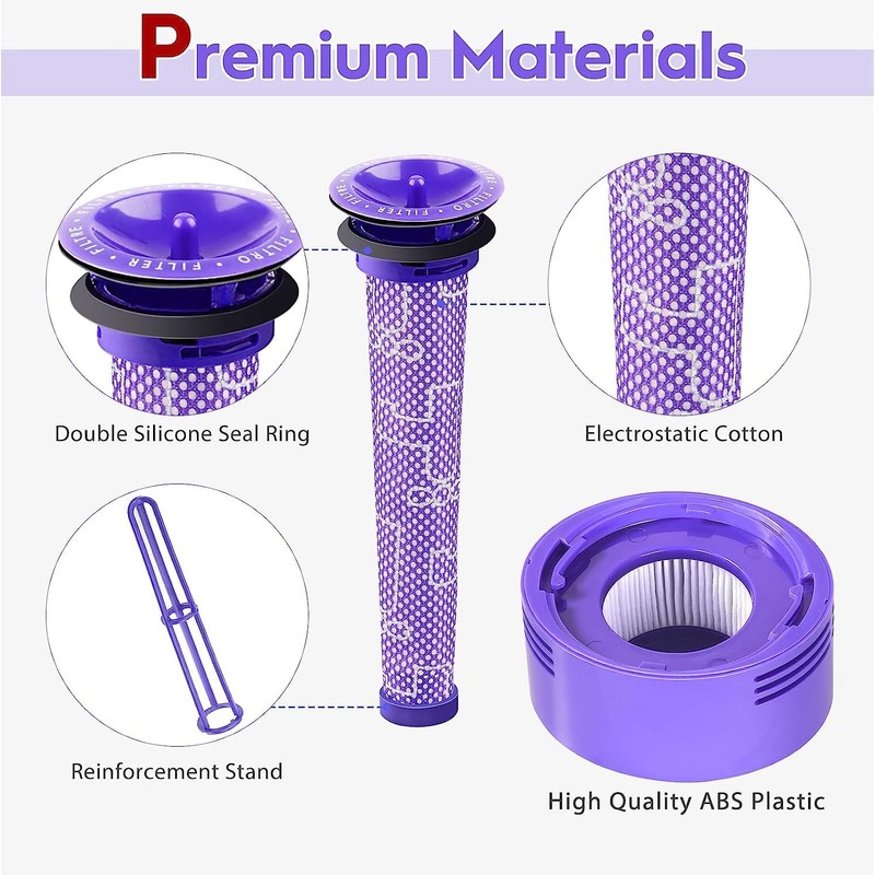 6 Pack Filters Kit for Dyson, Vacuum Filter Replacement Compatible