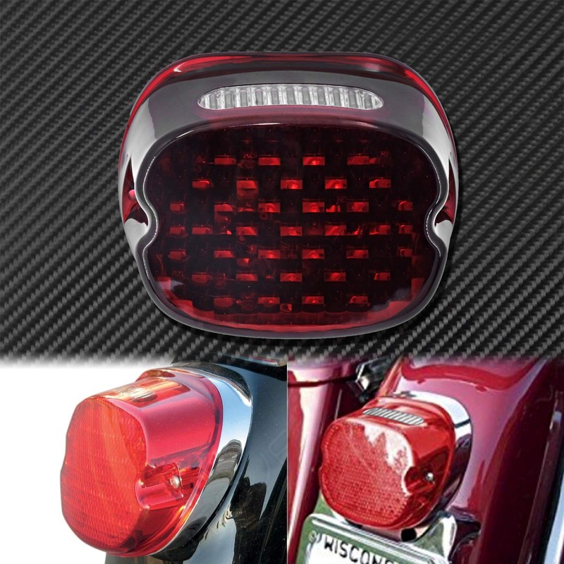 HDBUBALUS Motorcycle Motorcycle LED Running Tail Light Brake License Plate