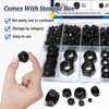 ZQZ 180 Pack Black Locknuts Assortment Kit, M3 M4 M5