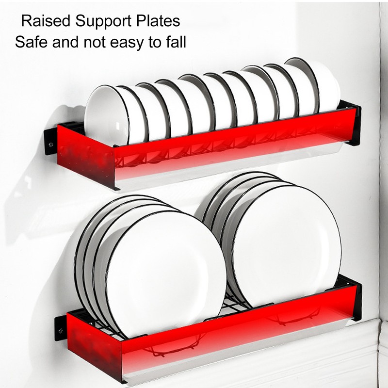 Kitchen Wall Mounted Tableware Holder Drain No Punching Drainage Flatware