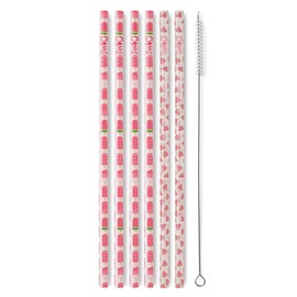 Swig Life Reusable Straws Melon Pop + Watermelon Tall Straw Set & Cleaning Brush, Each Straw is 10.25 inch Long (Fits Swig Life 20oz Tumblers, 22oz, and 32oz Tumblers)