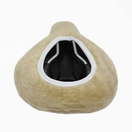 Reissner Lammfelle FSB-C-I gobi Bicycle Saddle Cover Lambskin with Faux Fur Wreath 27 x 19 cm
