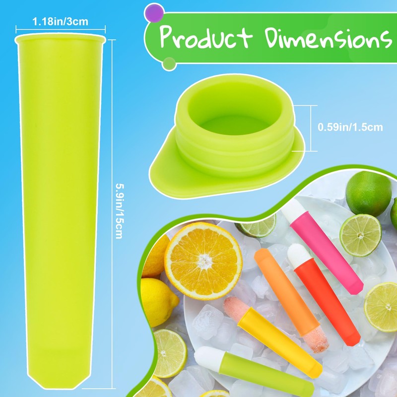 RAINFLOW 8 PCS Silicone Popsicle Molds-Silicone Ice Pop Molds for