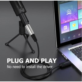 Hosongin USB to XLR Female Mic Cable – 6.6ft Audio Interface for Studio Recording