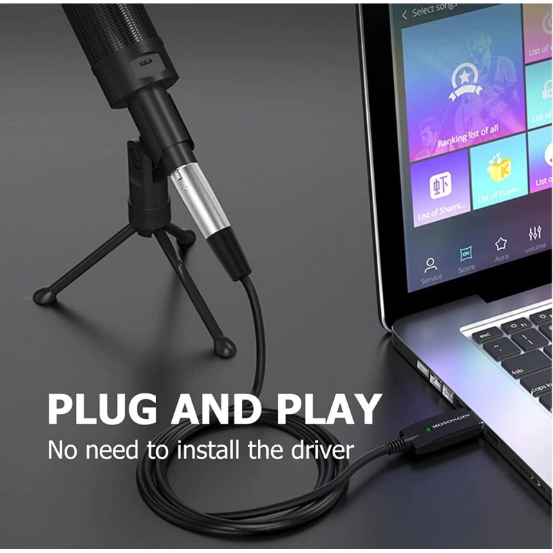 Hosongin USB to XLR Female Mic Cable – 6.6ft Audio