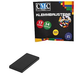 50 x Clamping Blocks Tiles Building Blocks 2 x 4 Nubs Compatible 34 Colours Free Choice of Colours (650 - Black)