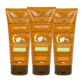 EVOLUDERM - Pflege für Längen & Spitzen, ultra-nährend, Argan, 100 ml, 97 % natürlichen Ursprungs, vegan, hergestellt in Frankreich, 3 x 100 ml