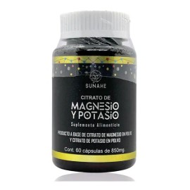 Sunahe Citrato Magnesio Potasio Cápsulas 850mg Suplemento Nutricional