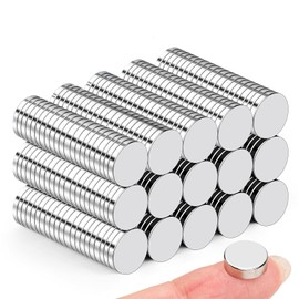 Delaga Pack of 100 Mini Magnets Round 10 x 2 mm, Small Neodymium Magnets Extra Strong, Strong Magnets for Magnetic Board, Whiteboard, Fridge, Door, Office