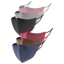 Wild Scene Washable Mask, Sports Mask, Set of 6, Unisex, Adjustable Type, Grayish Tone, 3D Masks, Not Suffocating