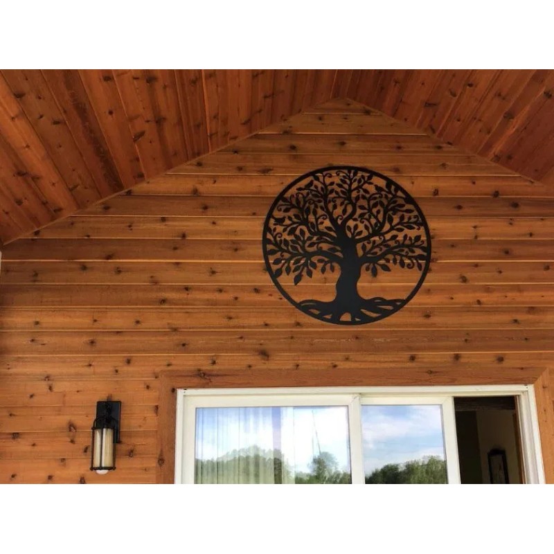 Tree Of Life With Birds Black Finished NEW Metal Art