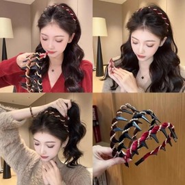 3 PACK Vintage High Cranium Artificial Pearl Hairband, 2025 New Elegant Pearl Headbands for Women Girls, Anti-slip Decorative Hair Bands Fashion Hair Accessories for Women (A White, One Size)