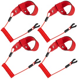Frienda Boat Kill Switch Lanyard Stop Kill Safety Lanyards Floating Safety Switch Lines for Outboard Marine Boat Motor(4 Pieces)