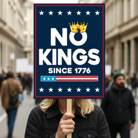 No Kings In America Protest Sign, Anti-Trump Resistance, Political Activist Poster, Rally Sign, Resist Fascism Protest Poster