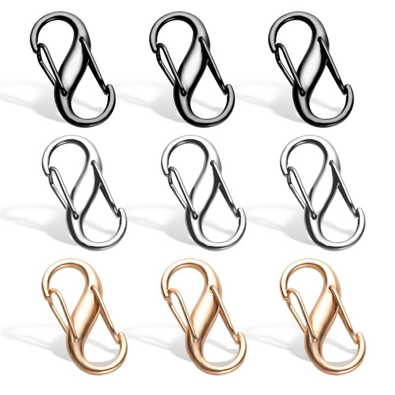 COMNICO Zipper Lock Clips, 9 PCS Alloy Double Opening Theft