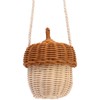 Kids Rattan Storage Basket Hand Woven Decorative Acorn Shaped Basket