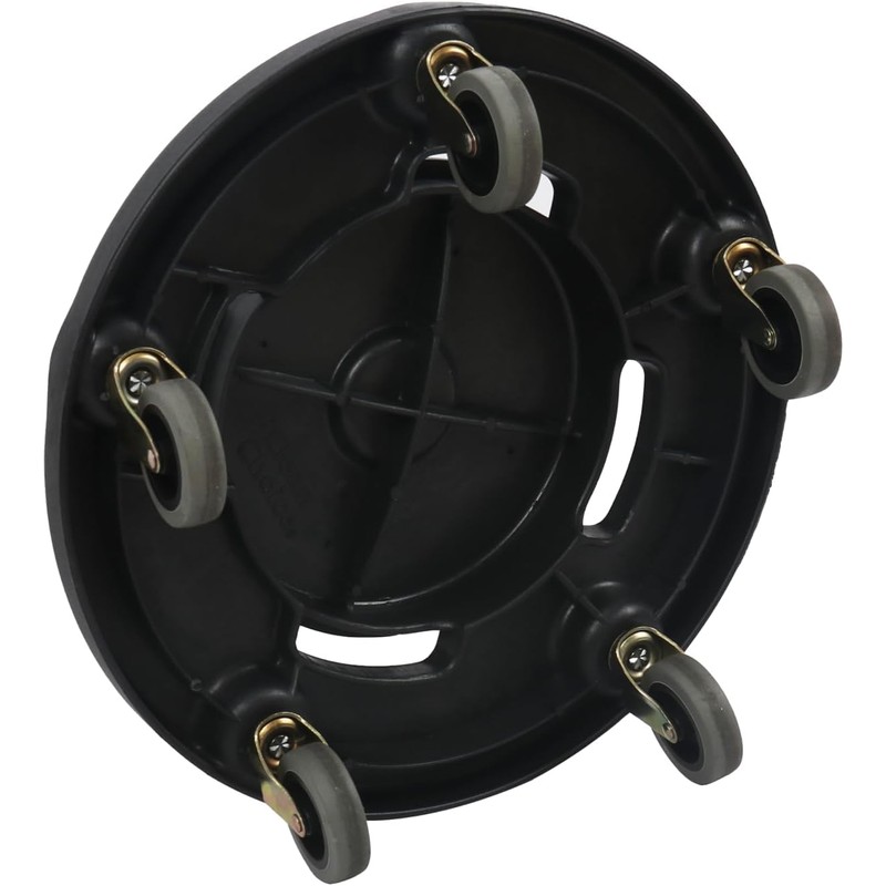 (2 Pack) 18" Trash Can Dolly with Wheels, Black Garbage