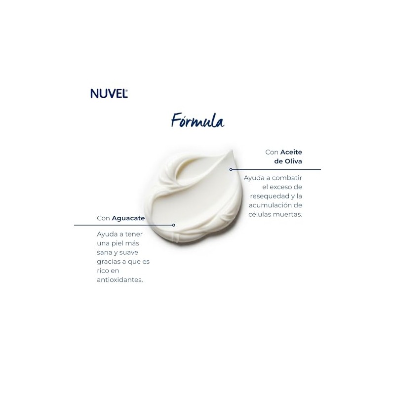 Nuvel Crema Corporal Facial Hidratante 750 Aceite Oliva Aguacate Suaviza