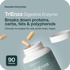 TriEnza Digestive Enzymes for Women and Men– Digestive Enzyme Supplements for Proteins, Carbs, Fats & Polyphenols Digestion – Help Break Down Wheat, Dairy, Soy & Meats - Health Supplement,90 Capsules