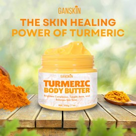 Turmeric Face Cream – All Natural Skin Brightening Lotion – Turmeric Whipped Body Butter for Dark Spots, Hyperpigmentation – Turmeric Skincare Cleanses, Fights Acne, Evens Tone, Scars, Sun Damage