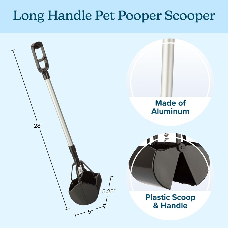 Pet Pooper Scooper - Plastic and Aluminum Cat and Dog