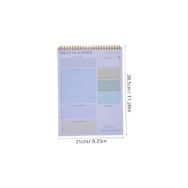 Gadpiparty Undated Desktop Planning Pad with Thick Backing and Double Wire Binding Daily Schedule Notepad for Work Home School Spacious To Do List Notebook Purple for Detailed Task and Goal