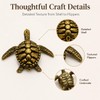 Brass Sea Turtle Figurine Coastal Home Decor Accent